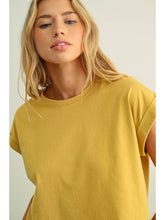 Load image into Gallery viewer, Round Neck Cuffed Sleeve Top