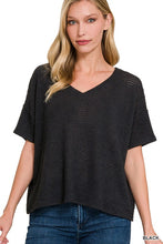 Load image into Gallery viewer, Fran Short Sleeve Jacquard Sweater