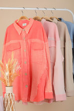 Load image into Gallery viewer, Mineral Washed Oversized Gauze Shacket