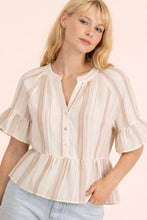 Load image into Gallery viewer, Striped Bell Sleeve Top