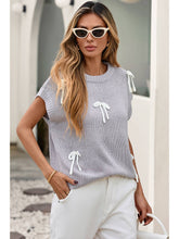 Load image into Gallery viewer, Bowknot Cap Sleeve Sweater