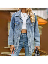 Load image into Gallery viewer, Oversized Button Up Denim Jacket