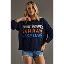Load image into Gallery viewer, Lake Days Navy Sweater