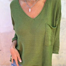 Load image into Gallery viewer, Oversized V-Neck Knit Top *