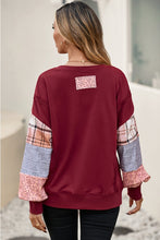 Load image into Gallery viewer, Sandalwood Plaid Patchwork Sweatshirt