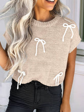 Load image into Gallery viewer, Bowknot Cap Sleeve Sweater