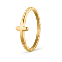 Load image into Gallery viewer, 18k Gold Plated Cross Stacking Ring