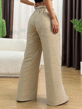 Load image into Gallery viewer, Striped Wide-Leg Linen Pants