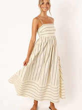 Load image into Gallery viewer, Striped Color Block Backless Dress