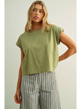 Load image into Gallery viewer, Round Neck Cuffed Sleeve Top