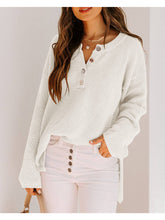 Load image into Gallery viewer, Button Vneck Pullover Knit Sweater