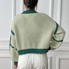 Load image into Gallery viewer, Green Patchwork Short Cardigan