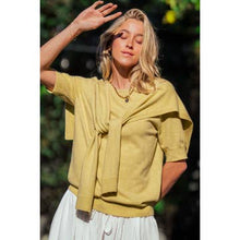 Load image into Gallery viewer, Faux Layered Tie-Front Knit