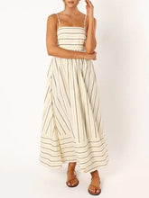 Load image into Gallery viewer, Striped Color Block Backless Dress