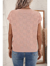 Load image into Gallery viewer, LatticeTextured Knit Short Sleeve Sweater