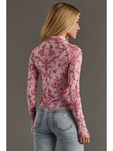 Load image into Gallery viewer, Pink Floral Mesh Top