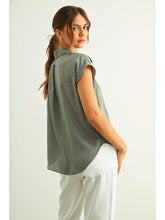 Load image into Gallery viewer, Button Down Cap Sleeve Shirt *
