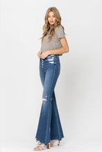 Load image into Gallery viewer, High Rise Distressed Raw Hem Denim Flare Jeans
