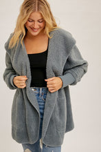 Load image into Gallery viewer, Faux Fur Plush Hooded Jacket With Pockets
