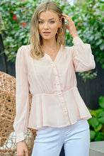 Load image into Gallery viewer, Brooklyn Rouged Peplum Top
