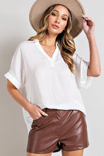 Load image into Gallery viewer, Billie Collared V-neck Short Sleeve Blouse
