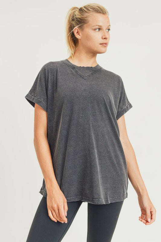 Jenny Longline Mineral-Washed Athleisure Top