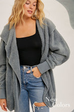 Load image into Gallery viewer, Faux Fur Plush Hooded Jacket With Pockets
