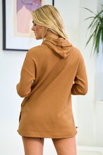 Load image into Gallery viewer, Waffle Weave Cowl Neck Hoodie
