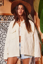 Load image into Gallery viewer, Raglan Quilted Shirt Jacket
