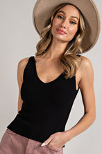 Load image into Gallery viewer, Morgan V-neck Ribbed Tank T
