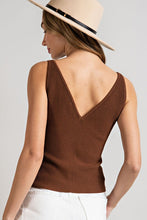 Load image into Gallery viewer, Morgan V-neck Ribbed Tank T
