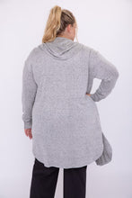 Load image into Gallery viewer, CURVY Open Front Hooded Cardigan with Pockets
