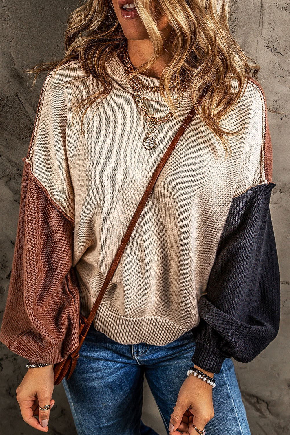 Kelli Patchwork Colorblock Sweater