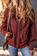 Load image into Gallery viewer, Betty Raw Edge Full Zip Hoodie
