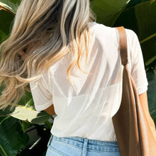 Load image into Gallery viewer, Millie White Mesh Short Sleeve Top
