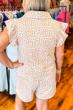 Load image into Gallery viewer, Leopard Zip Polo Short Set
