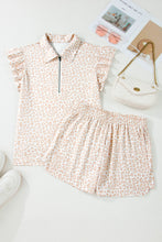 Load image into Gallery viewer, Leopard Zip Polo Short Set
