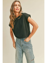 Load image into Gallery viewer, Round Neck Cuffed Sleeve Top

