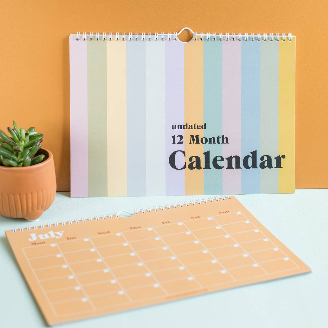 Color Block Undated Monthly Calendar
