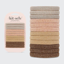 Load image into Gallery viewer, Recycled Nylon Glitter Medium Elastics 12pc- Neutral
