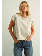 Load image into Gallery viewer, Round Neck Cuffed Sleeve Top
