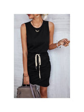Load image into Gallery viewer, Sleeveless Solid Ruched Dress
