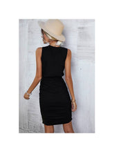 Load image into Gallery viewer, Sleeveless Solid Ruched Dress
