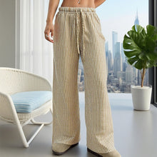 Load image into Gallery viewer, Striped Wide-Leg Linen Pants
