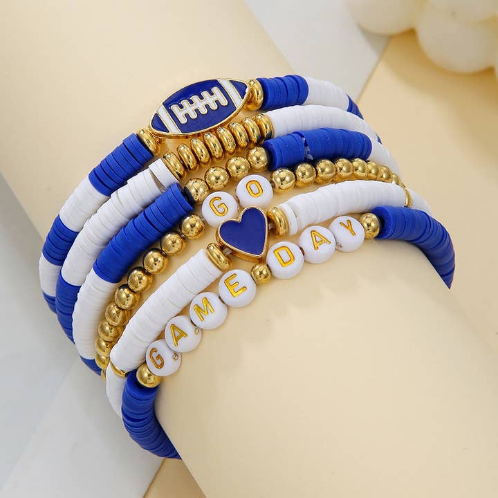 Football handmade Clay Bracelet