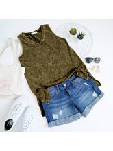 Load image into Gallery viewer, Mineral Wash Sleeveless V-Neck Tunic with Side Slit
