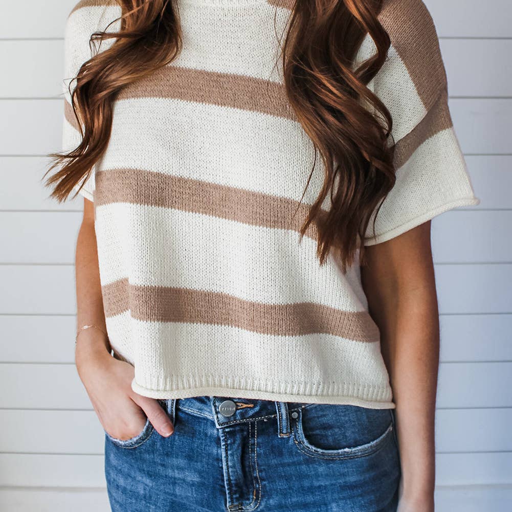 Rosie Striped Drop Sleeve Knit Top