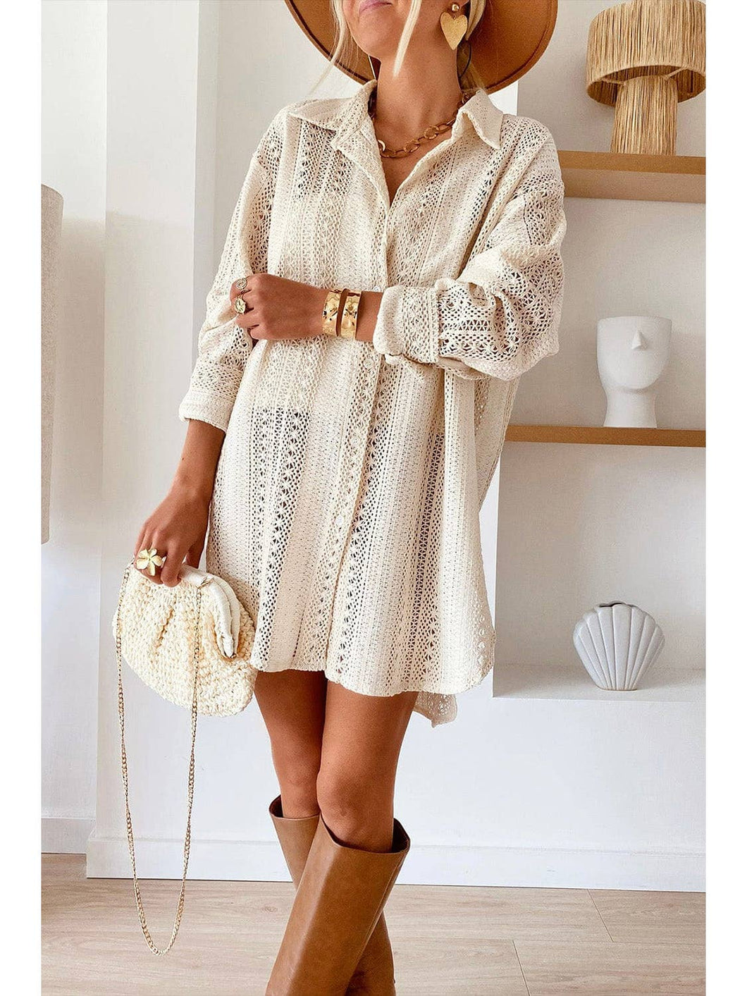Mayla Lace Oversized Shirt