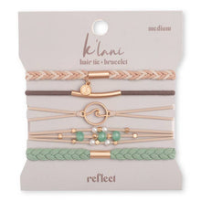 Load image into Gallery viewer, K'lani "Reflect" Gold Wave Beachy Hair Tie Bracelets
