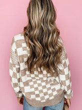 Load image into Gallery viewer, Checkered Drop Shoulder Sweater
